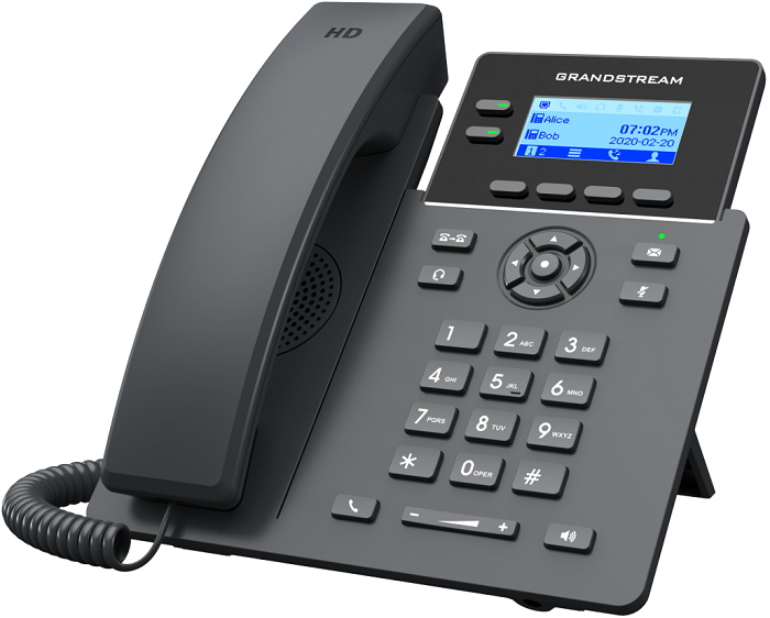 

Телефон VoiceIP Grandstream GRP-2602W с поддержкой Wi-Fi (без PoE). 4 SIP аккаунта, 2 линии, есть подсветка экрана, Wi-Fi, GRP-2602W