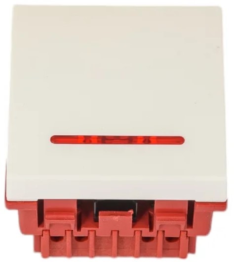 

Выключатель Lanmaster LAN-EC45x45-SL11-WH 2-контактный, одноклавишный 45х45, с подсветкой, белый, LAN-EC45x45-SL11-WH