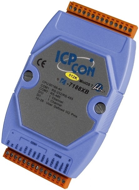 

Контроллер ICP DAS I-7188XG CR Embedded Controller with one RS-232/RS-485 port, one RS-485; 512K Flash,512K SRA, I-7188XG CR