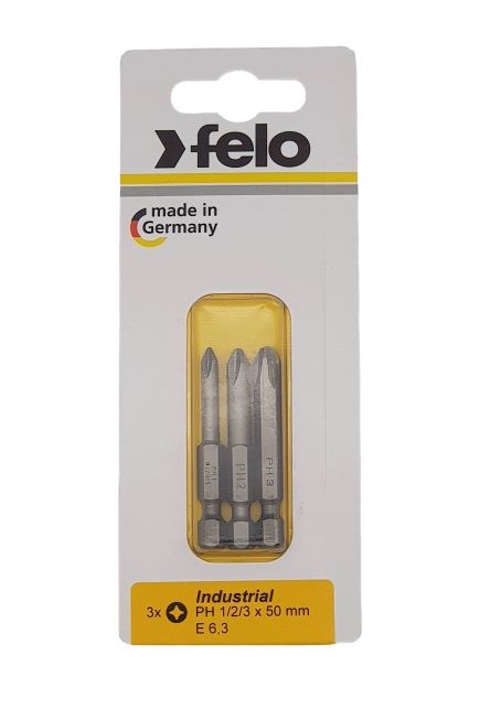 

Бита Felo 03293116 крестовая PH 1/PH 2/PH 3X50, 3 шт в блистере, 03293116