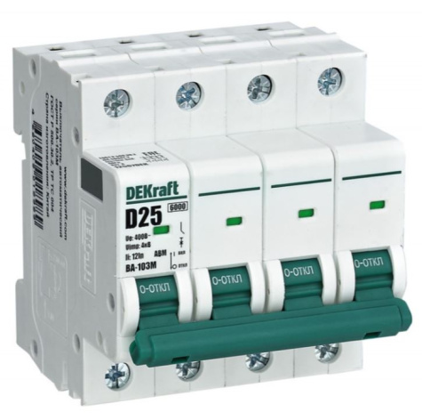Изображение товара Автоматический выключатель DEKraft 12535DEK для защиты двигателя 63 А IP20 серия ВА-103M