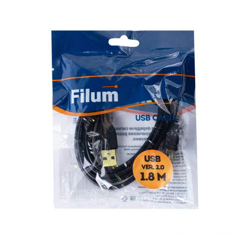фото Кабель интерфейсный USB 2.0 Filum FL-C-U2-AM-AF-1.8M в Смоленске