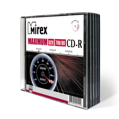 

Диск CD-R Mirex 201243 700 Mb, 52х, Maximum, Slim Case, 5шт, 201243