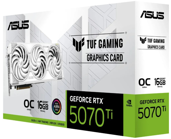 фото Видеокарта ASUS GeForce RTX 5070 TI TUF GAMING OC WHITE (TUF-RTX5070TI-O16G-WHITEGAMING) в Уфе