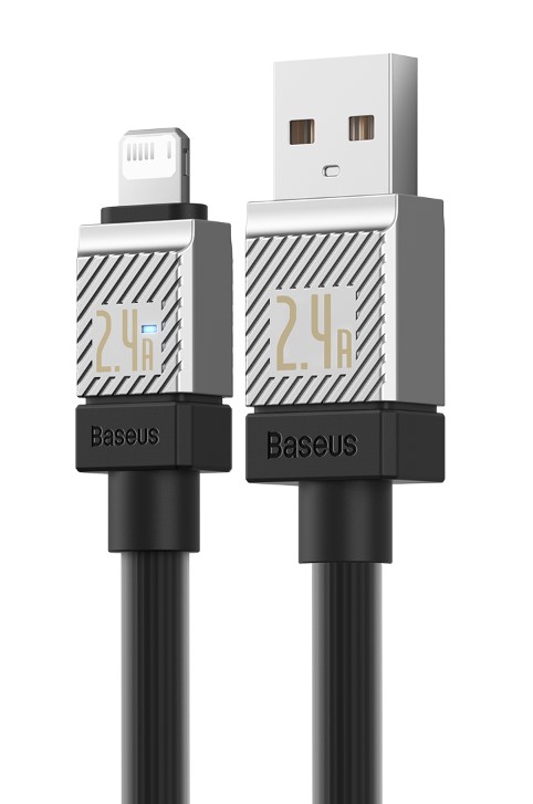 

Кабель Baseus CoolPlay Series CAKW000401 USB to iP 2.4A 1m Black (материал: PC+нейлон, скорость передачи: 480 Мбит/с), CoolPlay Series