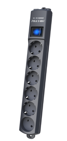 Изображение товара Сетевой фильтр ZIS Pilot S-Max 10M с 6 розетками и защитой
