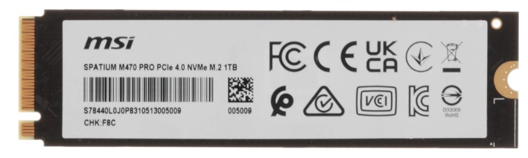 

Накопитель SSD M.2 2280 MSI SPATIUM M470 PRO S78-440L0J0-P83 1TB, 6000/4500MB/s, TBW 320, MTBF 1.5M, SPATIUM M470 PRO