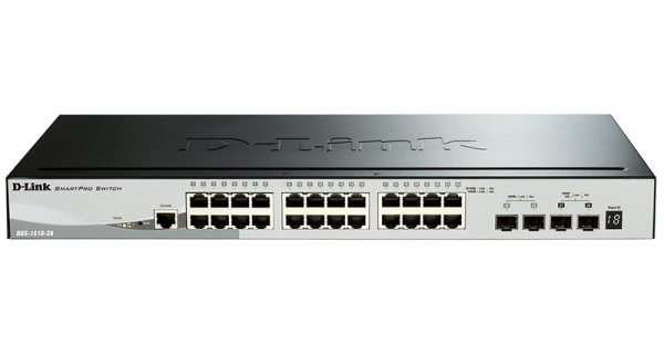 Изображение товара Коммутатор D-link DGS-1510-28XMP/A1A 24 портов PoE управляемый