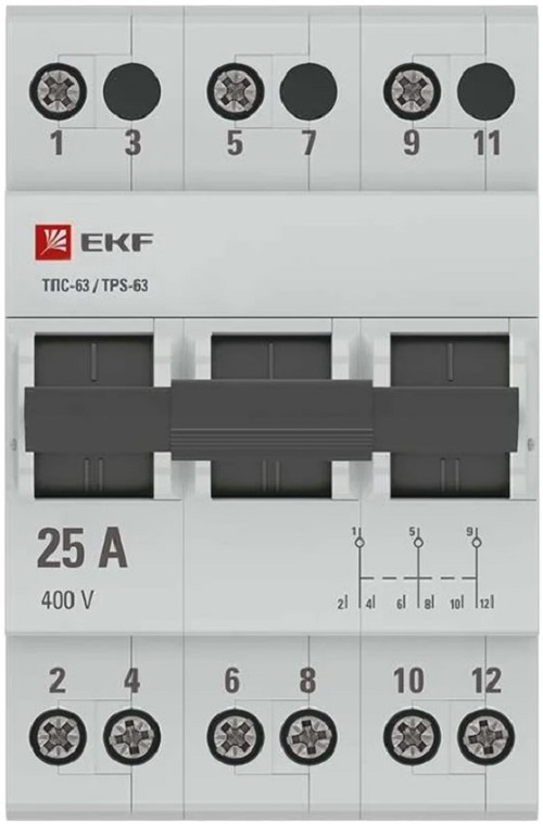 

Переключатель трехпозиционный EKF TPS325 3P 25А PROXIMA, TPS325