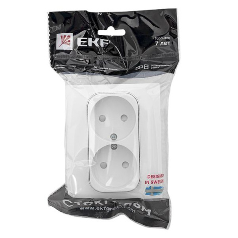 фото Розетка двухместная без заземления в сборе EKF EXR10-102-10 в Уфе