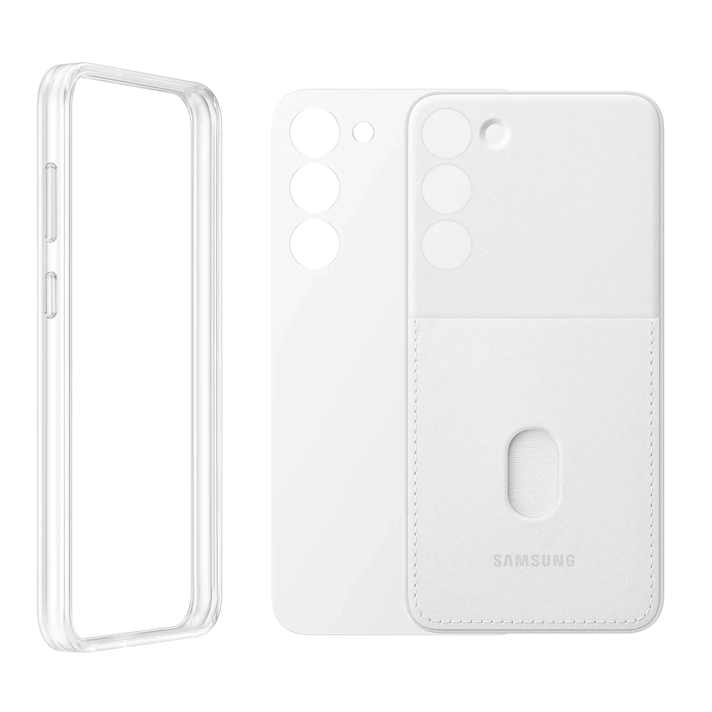 

Чехол Samsung EF-MS916CWEGRU (клип-кейс) для Samsung Galaxy S23+ Frame Case белый, EF-MS916CWEGRU
