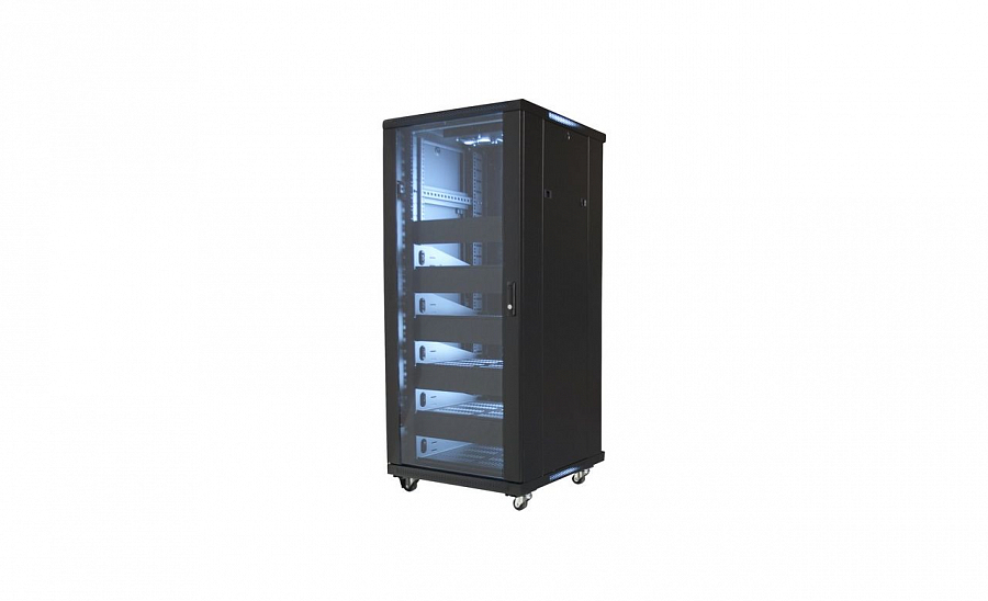 

Шкаф напольный 19", 27U Wize W27UR 104179 вентиляция, колесики, 5 шт полок 2U, 5 шт втулок 2U, макс. вес нагрузки 798 кг, сталь, черный, W27UR