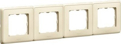 

Рамка Legrand 773754 Cariva - 4 поста, горизонтальный/вертикальный монтаж, слоновая кость, 773754