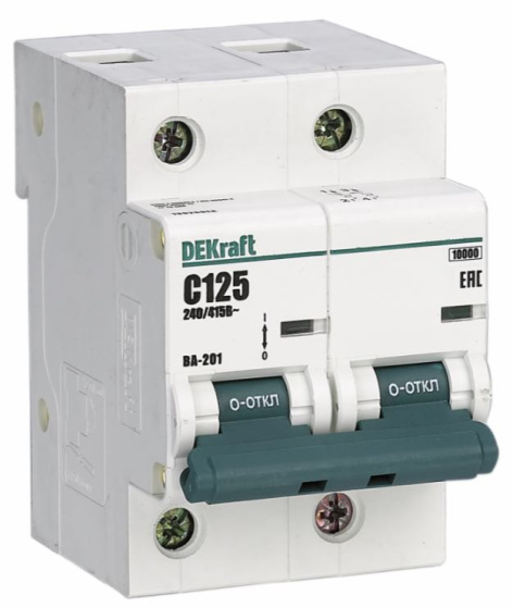 Изображение товара Автоматический выключатель DEKraft 13006DEK - двухполюсный на 100 А