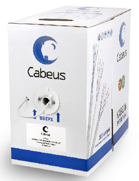 

Кабель витая пара F/UTP 5e кат. 4 пары Cabeus FTP-4P-Cat.5e-SOLID-LSZH-GY 24AWG(0.50 мм), медь, одножильный (solid), внутренний, LSZH, нг(A)-HF, серый, FTP-4P-Cat.5e-SOLID-LSZH-GY