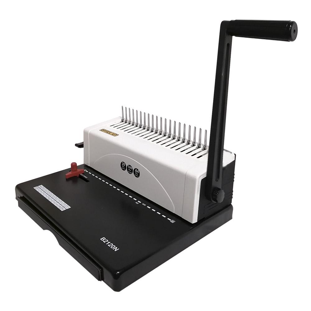 

Брошюровщик Office Kit B2120N механическая перфорация, 25 л., переплет max 500 л, на пластиковую пружину, 2 рукоятки, B2120N