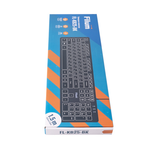 фото Мембранная клавиатура Filum FL-KB25-BK, USB, Черный [FL-KB25-BK] в Екатеринбурге