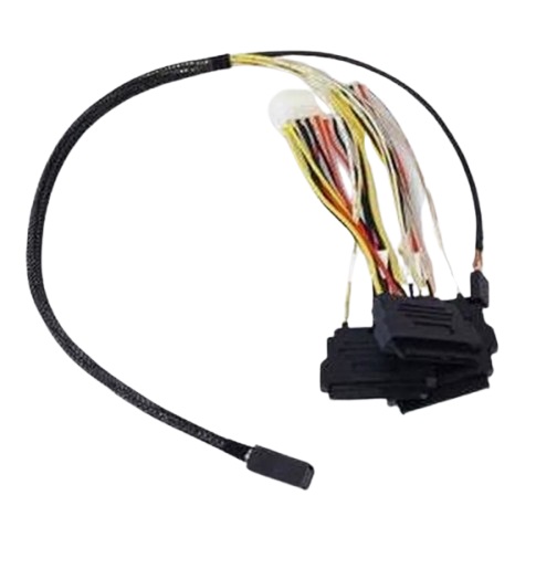 

Кабель Amphenol RHS36-4819 HDmSAS SFF8643-to-4*SAS SFF8482 internal cable, 75cm, RHS36-4819