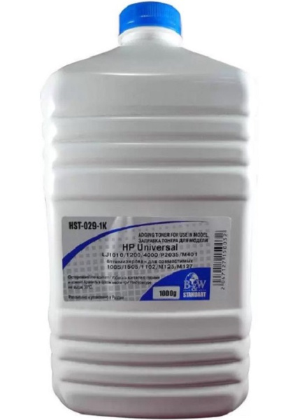 Изображение товара Тонер B&W HST-029-1K для принтеров HP, черный, 1 кг