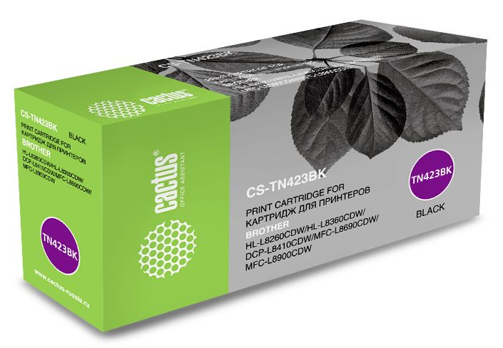 

Картридж черный Cactus CS-TN423BK (6500стр.) для Brother DCP L8410CDW/HL L8260CDW/MFC L8690CDW, CS-TN423BK
