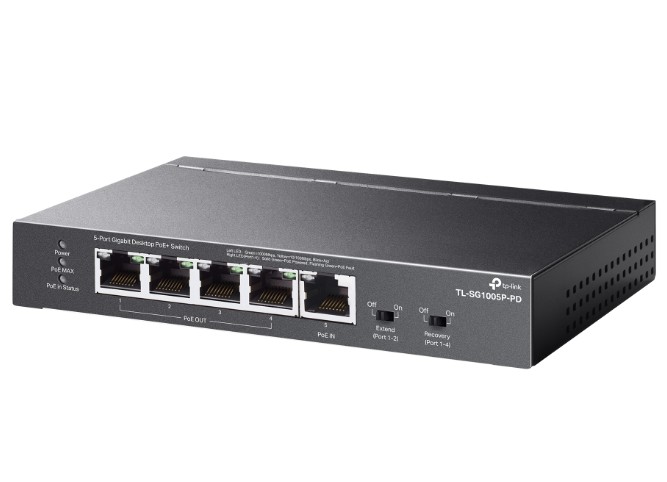 

Коммутатор TP-LINK TL-SG1005P-PD настольный с 5 гигабитными портами (1 порт с входящим PoE++, 4 порта с исходящим PoE+), TL-SG1005P-PD