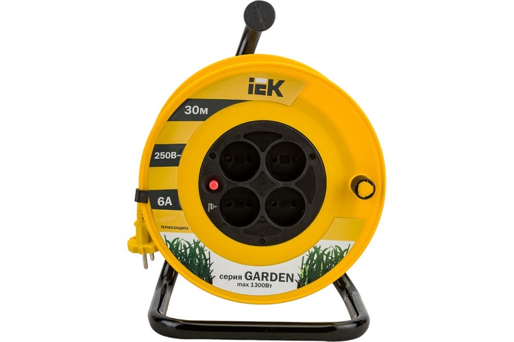 

Удлинитель IEK WKP23-06-04-30 на катушке 4х30м без заземл. 6А IP20 Garden УК30 2х0.75 термозащита, WKP23-06-04-30