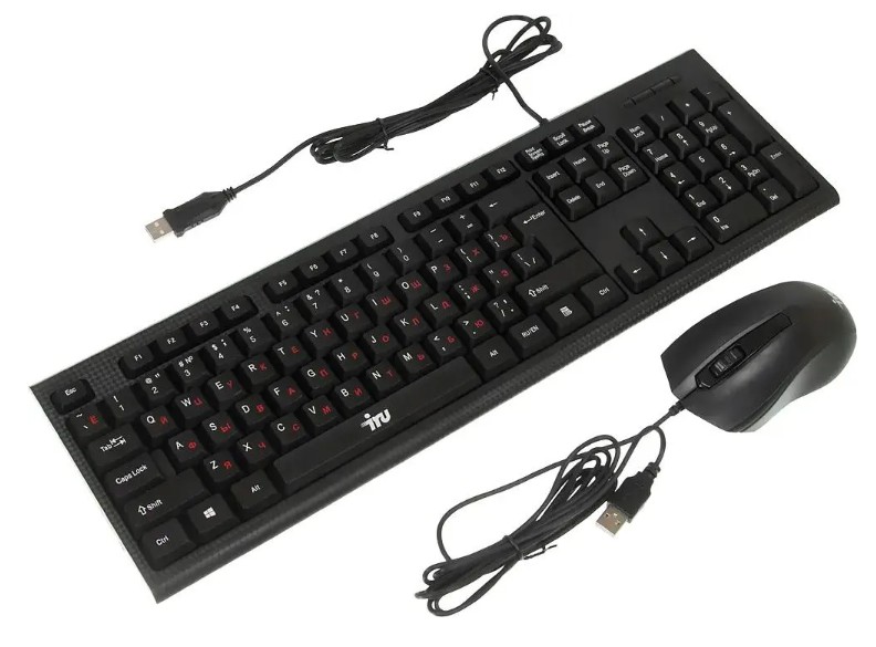 

Клавиатура и мышь Oklick 621M IRU 475653 клав: черный, мышь: черный, USB, 621M IRU
