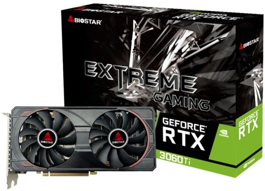 

Видеокарта PCI-E Biostar GeForce RTX 3060 TI (VN3606TM82) 8GB GDDR6 256bit 8nm 1665/14000MHz HDMI 3-DP, GeForce RTX 3060 TI (VN3606TM82)