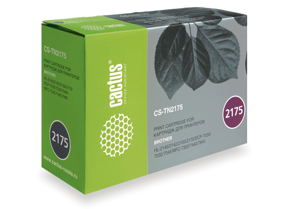 

Картридж Cactus CS-TN2175 для принтеров Brother HL-2140/2150/2170, DCP-7030/7045, MFC-7320/7440/7840,черный, 2600 стр., CS-TN2175