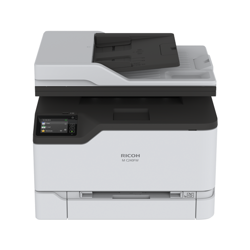 

МФУ цветное Ricoh M C240FW 408430 A4, 512Мб, 24стр/мин, PCL, PS, дуплекс, LAN, WiFi,факс, ADF50, старт.картр.(750/500стр), самозапуск(МФУ), M C240FW