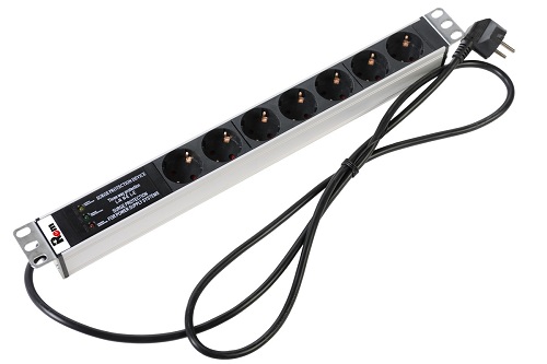 

Блок розеток ЦМО R-16-7S-FI-440-1.8 Rem-16 с фил. и инд., 7 Schuko, 16A, алюм., 19", шнур 1,8 м., R-16-7S-FI-440-1.8