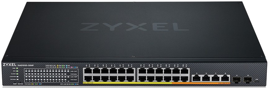 

Коммутатор управляемый ZYXEL Smart L2+ XMG1930-30HP-ZZ0101F Smart L2+, NebulaFlex, rack 19", 24*RJ-45: 1/2.5G PoE+ (4 из них PoE++), 4xRJ-45: 1/2.5/5/, Smart L2+