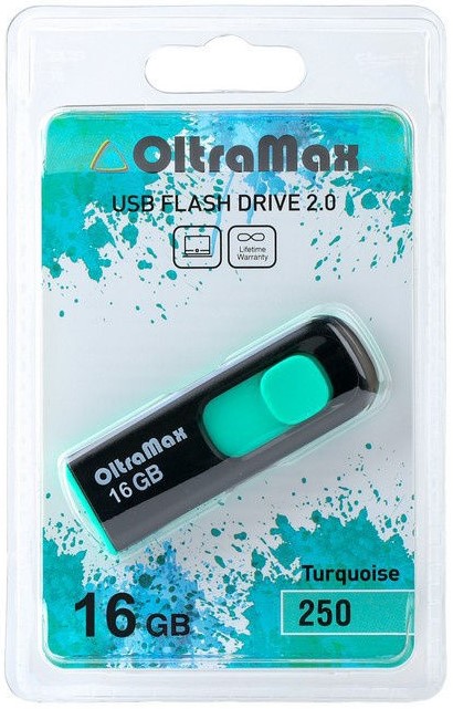 

Накопитель USB 2.0 16GB OltraMax OM-16GB-250-Turquoise 250, бирюзовый, OM-16GB-250-Turquoise