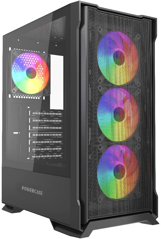 

Корпус ATX Powercase Mistral AZ4B ARGB CMAZB-A4 без БП, черный, боковая панель из закалённого стекла, USB 3.0, 2*USB 2.0, Mistral AZ4B ARGB