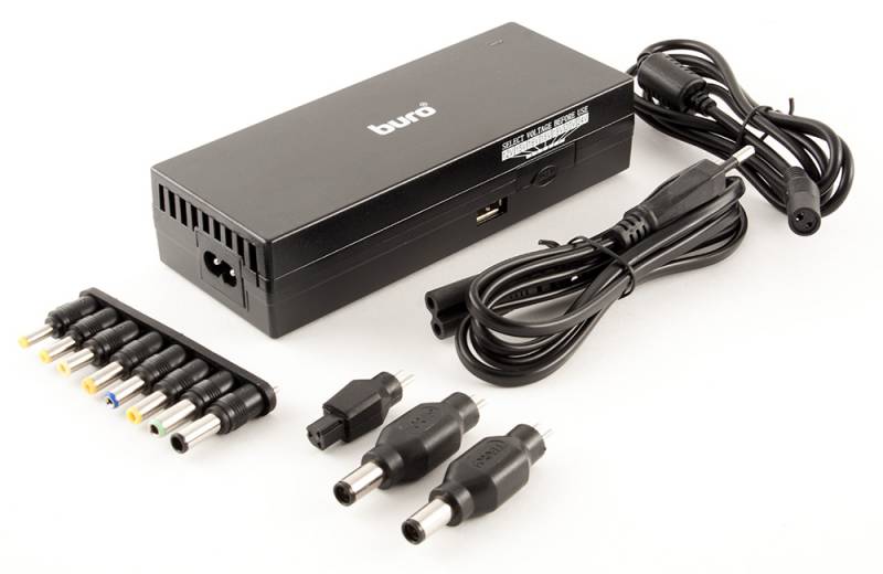 

Адаптер питания для ноутбука Buro BUM-1129М120 ручной 110W 12V-20V 11-connectors 1xUSB 2A, от бытовой электросети, BUM-1129М120
