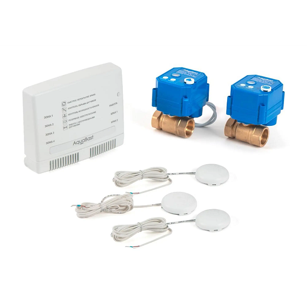 

Комплект Бастион AquaBast Line Квартира 3/4" 2крана 3провод датчика, AquaBast Line Квартира 3/4"