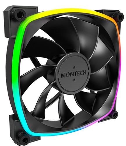

Вентилятор для корпуса Montech RX120 PWM BLACK reverse, 120mm, 800-1600rpm, 59CFM, 27dBa, 4-pin PWM, ARGB, black, RX120 PWM BLACK