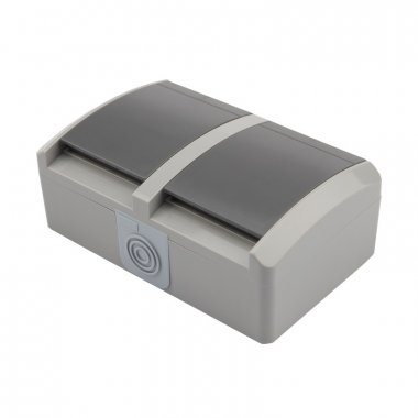 

Блок горизонтальный KRANZ KR-78-0614 2 розетки (керамика) INDUSTRIAL IP54 с заземлением, о/у, серый, KR-78-0614