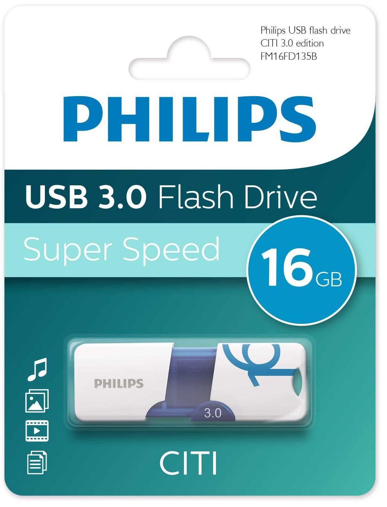 

Накопитель USB 3.0 16GB Philips FM16FD135B/97 CITI, FM16FD135B/97
