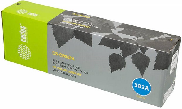 

Картридж Cactus CS-CB382A для HP CLJ MFP CM6030/CM6040;CP6015, yellow, 21 000 стр, CS-CB382A