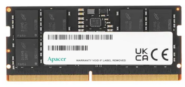 

Модуль памяти SODIMM DDR5 16GB Apacer FS.16G2A.PTH PC5-38400 4800MHz CL40, 1.2V, RTL, FS.16G2A.PTH
