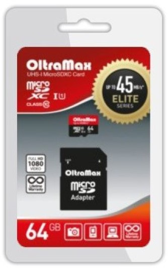 фото Карта памяти MicroSDXC 64GB OltraMax OM064GCSDXC10UHS-1-ElU1 в Перми