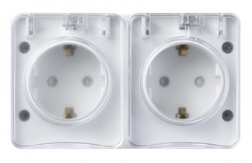

Розетка Schneider Electric ATN540126 AtlasDesign PROFI IP54 O/У двойная с заземлением со шторками 16А 250B, белый, ATN540126