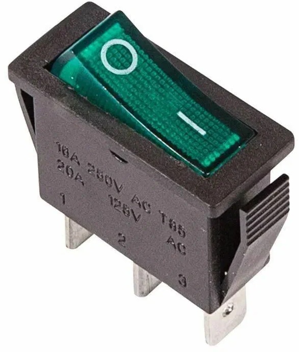 

Выключатель Rexant 36-2213 клавишный 250V 15А (3с) ON-OFF зеленый с подсветкой (RWB-404, SC-791, IRS-101-1C), 36-2213