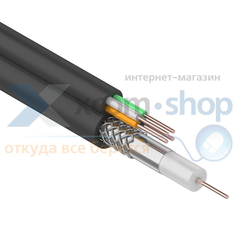 

Кабель Rexant ККСВ-П + 4х0.5мм., 100м., черный 01-4022, ККСВ-П + 4х0.5мм., 100м., черный