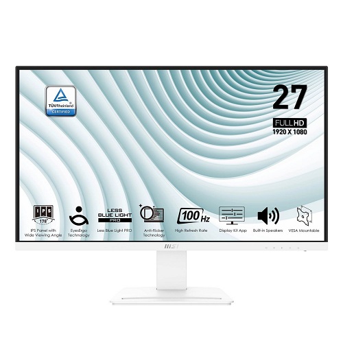 

Монитор 27" MSI PRO MP273AW 9S6-3PB4CH-217 1920x1080 LED, 16:9, IPS, 300cd, 1000:1, 1ms, 178/178, VGA, DP, HDMI, 100Hz, Speakers, tilt, VESA 75х75, wh, PRO MP273AW