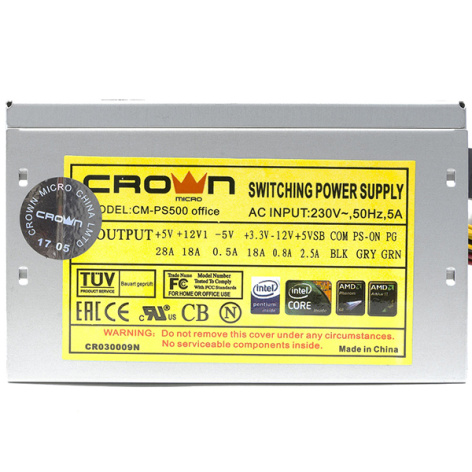 фото Блок питания ATX Crown CM-PS500 office в Перми