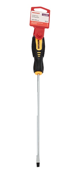 

Отвертка шлицевая Rexant 12-6429 SL 5х200 мм, двухкомпонентная рукоятка, 12-6429