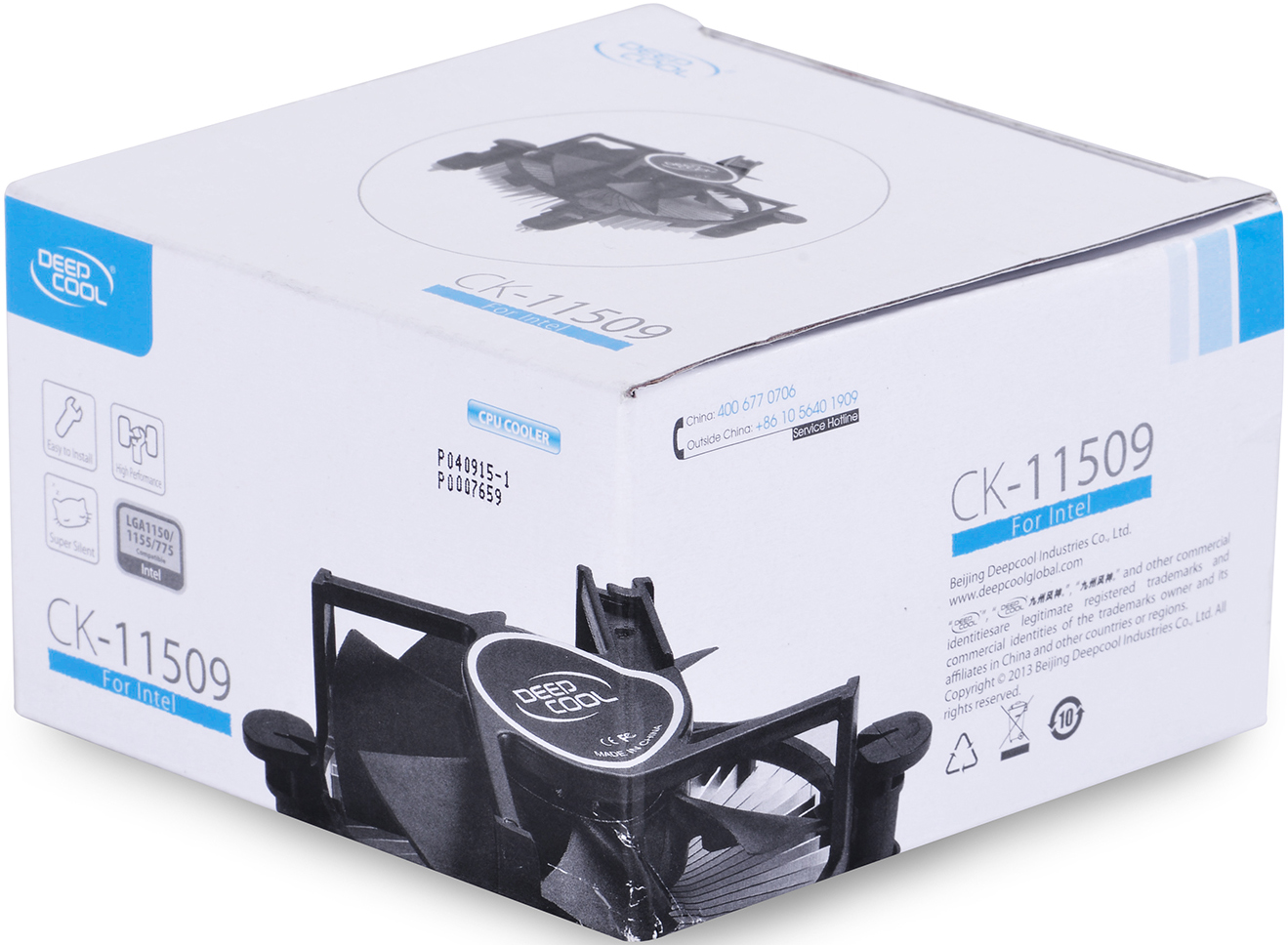 

Кулер Deepcool CK-11509 S775/1150/1155/1156 (алюминий,92x92x25 мм,2200rpm,38.62 CFM,26.8 дБ,3-pin), CK-11509