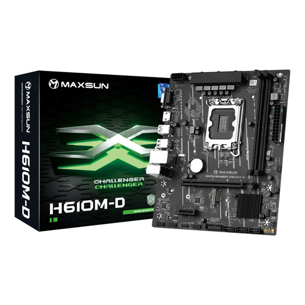 

Материнская плата mATX MAXSUN Challenger H610M-D (LGA1700, H610, 2*DDR4 (3200), 3*SATA, M.2, 2*USB 3.2, 4*USB 2.0, PCIe x16, VGA, HDMI), Challenger H610M-D